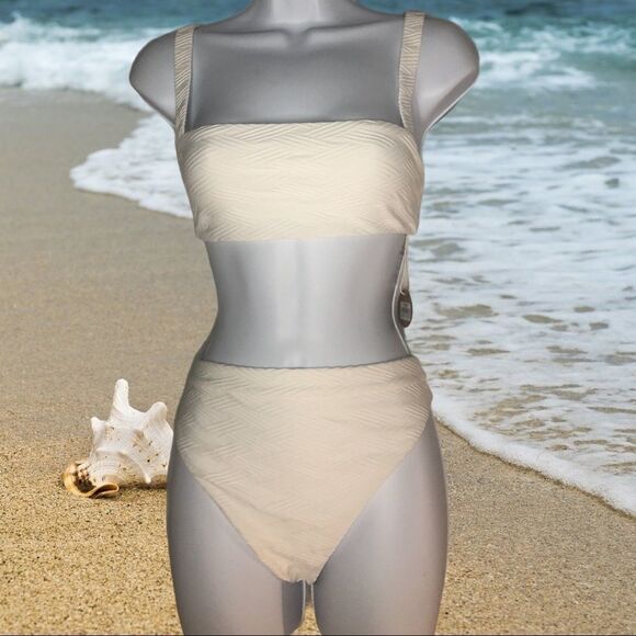 Nwt! Glassons 2 piece white textured bikini - Picture 1 of 7